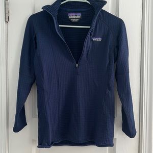 Patagonia navy polartec quarterzip